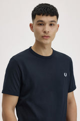 T-SHIRT HOMME RINGER MARINE 608 MARINE 608