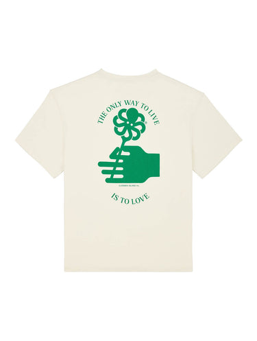 T-SHIRT HOMME CONFORT FLOWER LOVE CREME CREME