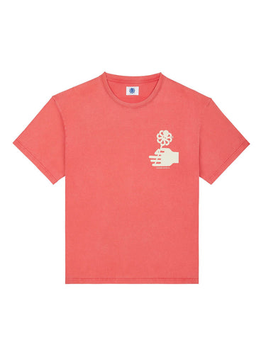 T-SHIRT HOMME CONFORT FLOWER LOVE ROUGE ROUGE