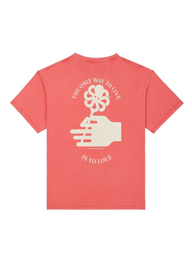 T-SHIRT HOMME CONFORT FLOWER LOVE ROUGE ROUGE