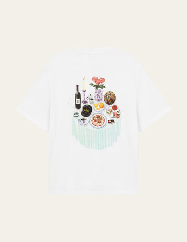 T-SHIRT HOMME COLE TABLE BLANC BLANC