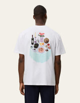T-SHIRT HOMME COLE TABLE BLANC BLANC