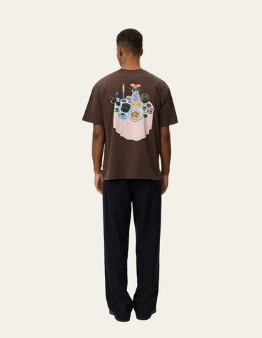 T-SHIRT HOMME COLE TABLE MARRON MARRON