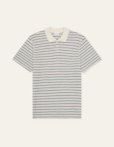 T-SHIRT HOMME KNITTED STRIPE ECRU ECRU