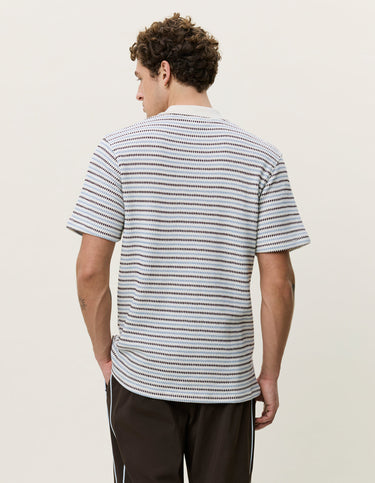 T-SHIRT HOMME KNITTED STRIPE ECRU ECRU
