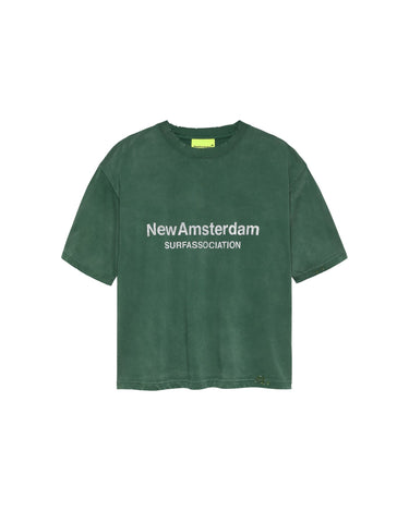 T-SHIRT HOMME WORKED LOGO VERT / BLANC VERT / BLANC