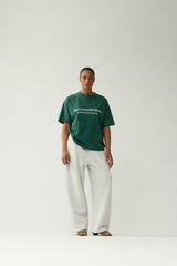 T-SHIRT HOMME WORKED LOGO VERT / BLANC VERT / BLANC