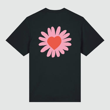 T-SHIRT HOMME PINK HEART NOIR NOIR