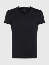 T-SHIRT HOMME CORE STRETCH SLIM V- NOIR NOIR