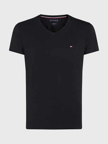 T-SHIRT HOMME CORE STRETCH SLIM V- NOIR NOIR