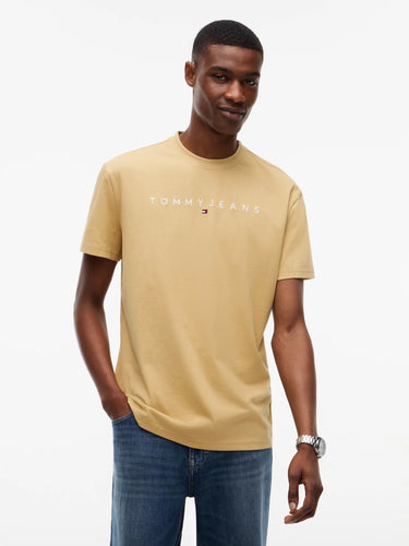T-SHIRT HOMME REG LINEAR LOGO BEIGE BEIGE