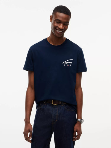 T-SHIRT HOMME SLIM SIGNATURE C MARINE MARINE