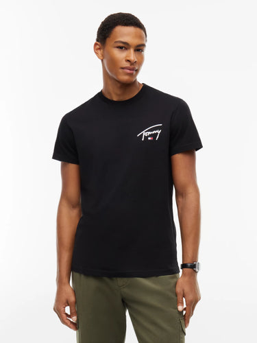 T-SHIRT HOMME SLIM SIGNATURE C NOIR NOIR