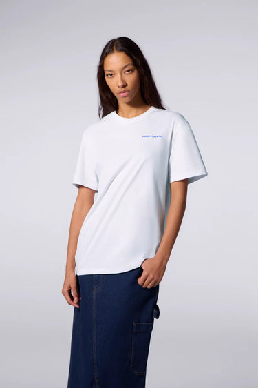 T-SHIRT MIXTE LEONCE GEOMETRY BLANC/SAPHIR BLANC/SAPHIR