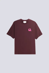 T-SHIRT MIXTE LEONCE LETTER BORDEAUX BORDEAUX