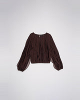 TOP FEMME VOLANTS MARRON MARRON