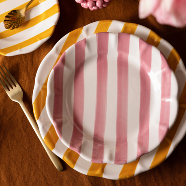 VAISSELLE MAISON RAYURE ROSE ROSE