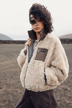 VESTE FEMME VEENA FUR ECRU ECRU