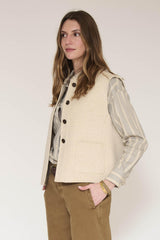 Gilet MKT Studio Vibou sans manches grège – vue 3