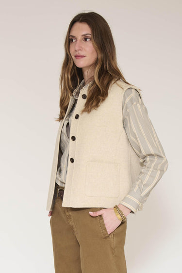 Gilet MKT Studio Vibou sans manches grège – vue 3