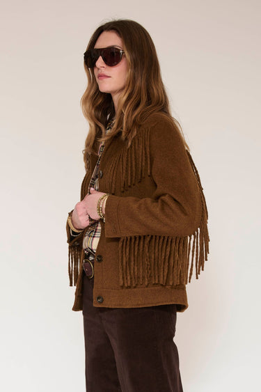Veste MKT Studio Vuchia à franges camel – vue 3