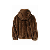 Blouson Oakwood Lise fausse fourrure à capuche choco – vue 2