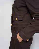 VESTE FEMME DENIM MARRON MARRON