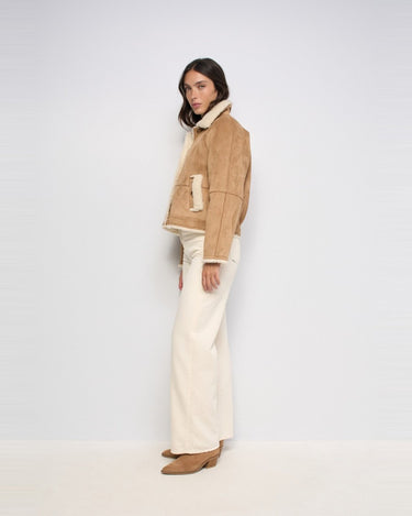 VESTE FEMME PEAU LAINEE CAMEL CAMEL