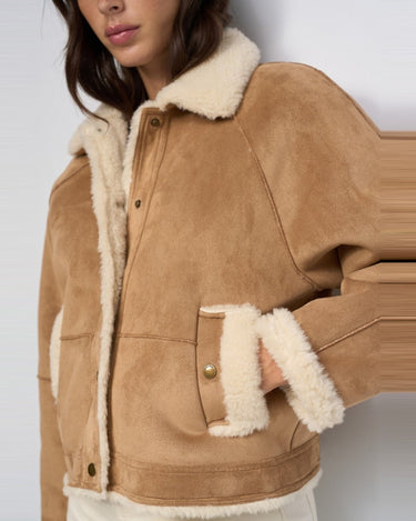 VESTE FEMME PEAU LAINEE CAMEL CAMEL