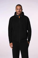VESTE HOMME BI-MATIÈRE SEBASTIEN NOIR NOIR