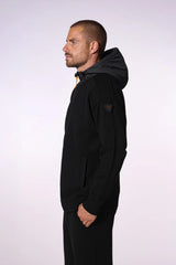 VESTE HOMME BI-MATIÈRE SEBASTIEN NOIR NOIR