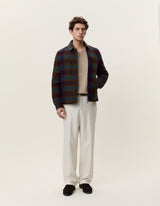 VESTE HOMME CHECK WOOL ZIPPER COACH VERT VERT