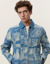 VESTE HOMME STAMP JACQUARD DENIM DENIM