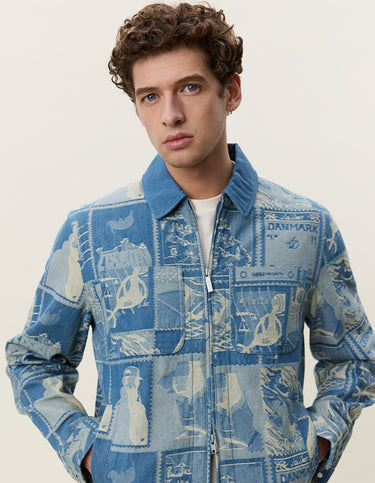 VESTE HOMME STAMP JACQUARD DENIM DENIM