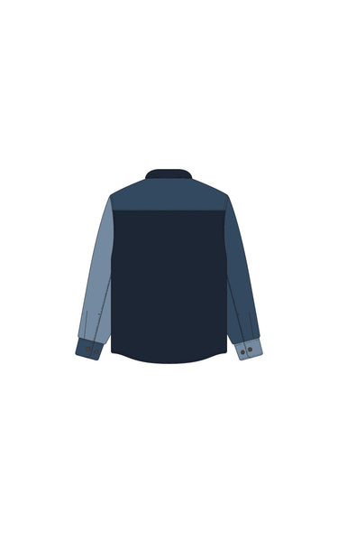 VESTE HOMME WOOL COLOURBLOCK MARINE MARINE