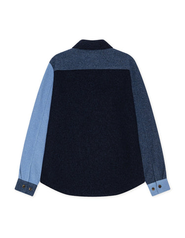 VESTE HOMME WOOL COLOURBLOCK MARINE MARINE