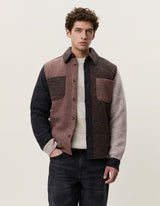 VESTE HOMME WOOL COLOURBLOCK MARRON MARRON