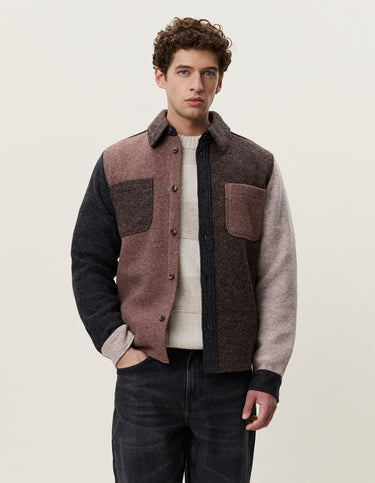 VESTE HOMME WOOL COLOURBLOCK MARRON MARRON
