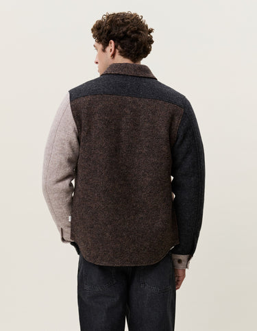VESTE HOMME WOOL COLOURBLOCK MARRON MARRON