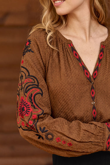BLOUSE FEMME BARLY NOISETTE NOISETTE
