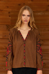 BLOUSE FEMME BARLY NOISETTE NOISETTE