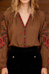 BLOUSE FEMME BARLY NOISETTE NOISETTE