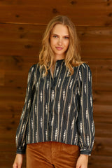 BLOUSE FEMME BLOYA MARINE/ECRU MARINE/ECRU