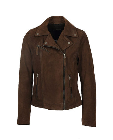 Blouson Oakwood Clips cuir marron – vue 1