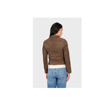 Blouson Oakwood Clips cuir marron – vue 5