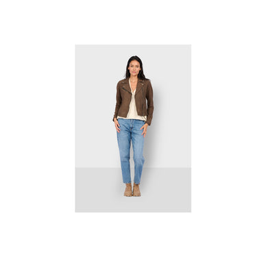 Blouson Oakwood Clips cuir marron – vue 6