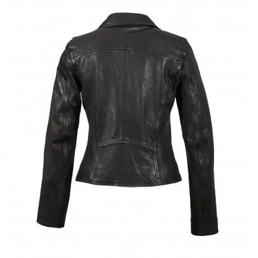 Blouson Oakwood Clips cuir noir – vue 2