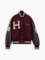 BLOUSON FEMME WOOL LEATHER VARSITY BORDEAUX BORDEAUX