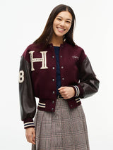 BLOUSON FEMME WOOL LEATHER VARSITY BORDEAUX BORDEAUX