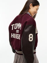BLOUSON FEMME WOOL LEATHER VARSITY BORDEAUX BORDEAUX